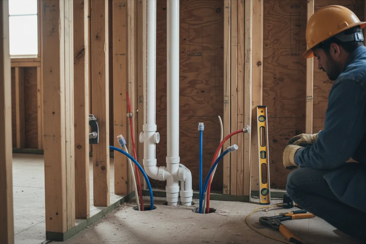 Drain and supply rough-in during Drain Cleaning in Eatonton
